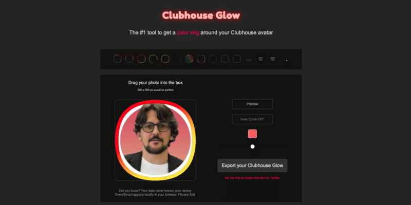 Avatar Profilo Clubhouse Glow